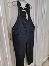 Women's Size 22 White Stuff Black Denim Dungarees Unworn With Original Tags
