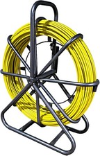 5/16in 492FT Fiberglass Fish Tape 2 Pulling Heads Cable Puller Steel Reel Stand