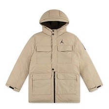 Nike Air Jordan Faux Down Puffer Jacket Cream Black Youth Size XL Brand New