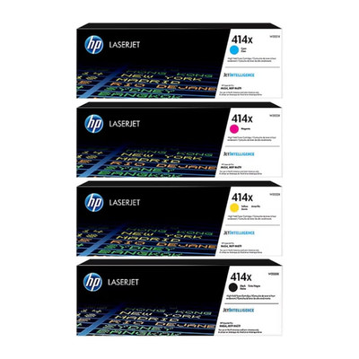HP 414X High Yield Toner Set Black Cyan Magenta Yellow Genuine OEM W2020X-23X