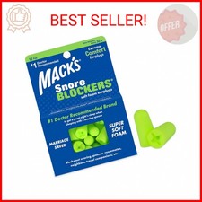 Mack&rsquo;s Snore Blockers Soft Foam Earplugs, 12 Pair &ndash; 32 dB High NRR, 37 dB SNR &ndash;