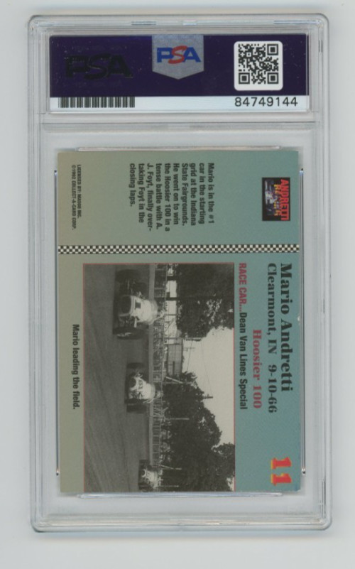 MARIO ANDRETTI 1992 Andretti Racing #11 Signed AUTO Card PSA DNA Certified F1 view 2