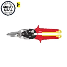 10 In. Straight-Cut Aviation Snips Serrated Blades Forged Steel Blades Hand Tool