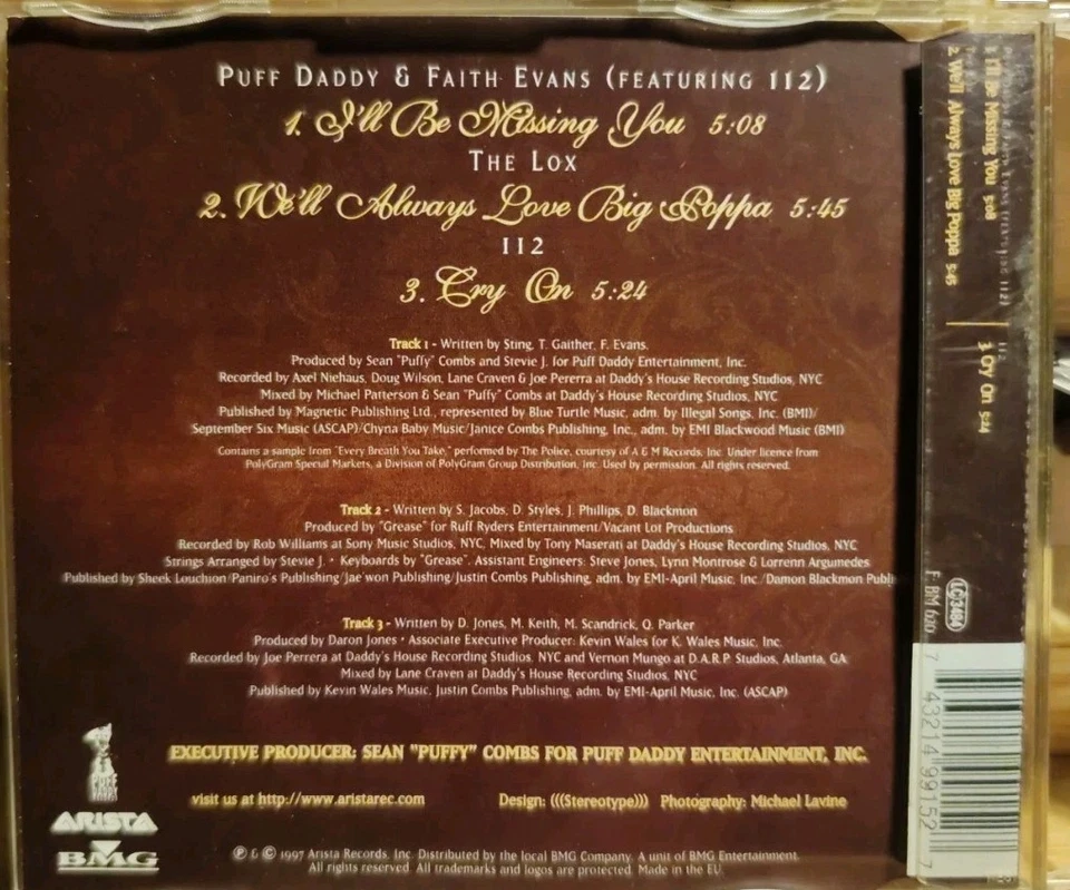 Puff Daddy & Faith Evans - Tribute To The Notorious B.I.G. -3 Track Maxi 1997 - Bild 2 von 2