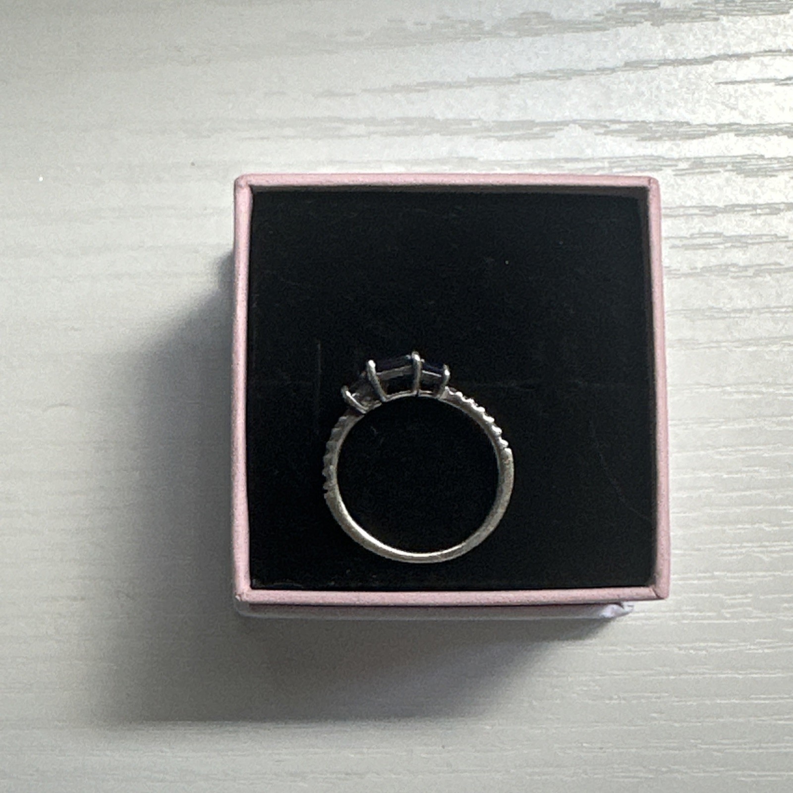 Authentic Pandora Ring, Blue Rectangular Three St… - image 3