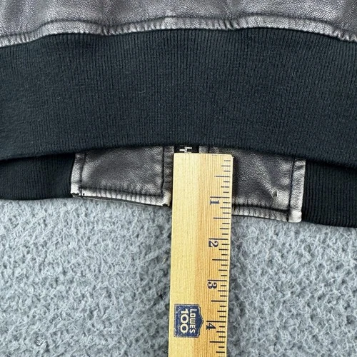 Abercrombie & Fitch Jacket Mens Small Relaxed Vegan Leather Bomber Grey Full Zip image 16