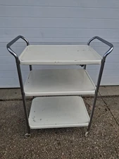 Utility Cart With 3 Shelves & Attached Electrical Cord Vintage Cosco