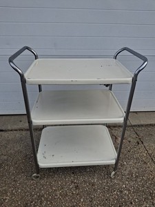 Utility Cart With 3 Shelves & Attached Electrical Cord Vintage Cosco