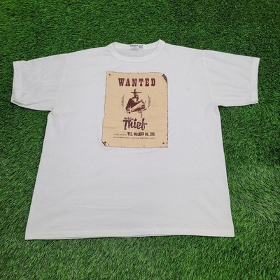 Vintage 80s Tulsa Thief Shirt 2XL 26x29 Wanted Poster