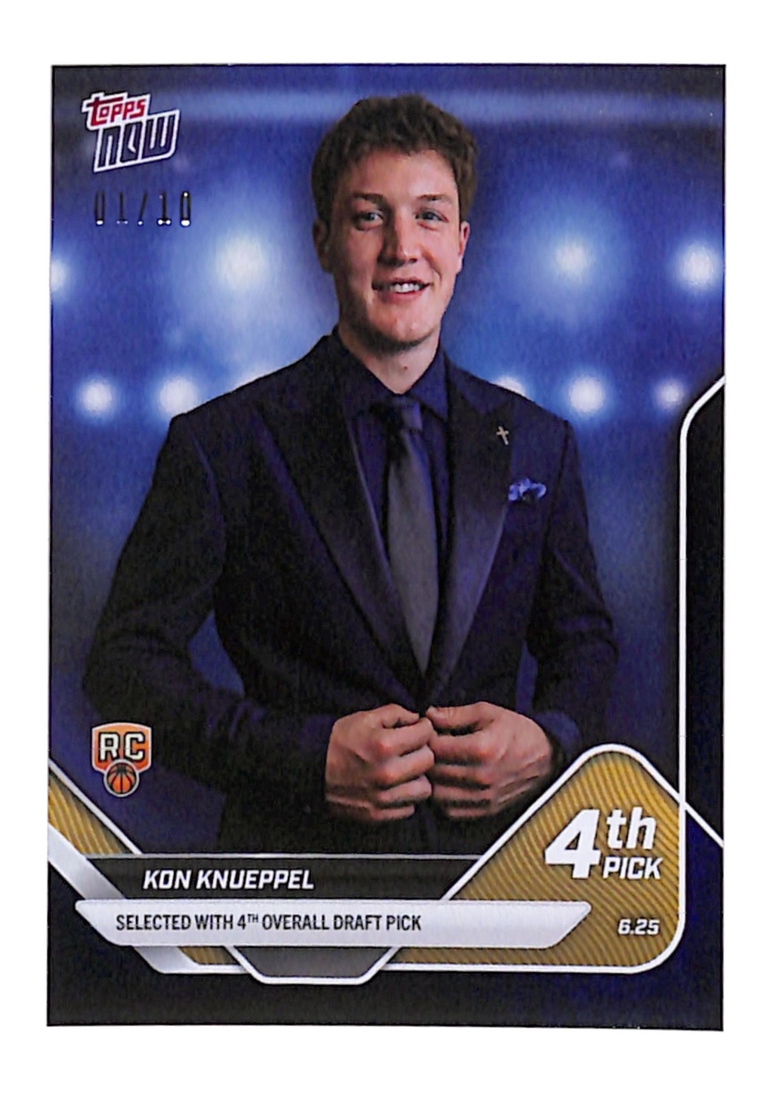 2025 Topps Now Draft Kon Knueppel #D4 Hornets Rookie RC Black Parallel 1/10