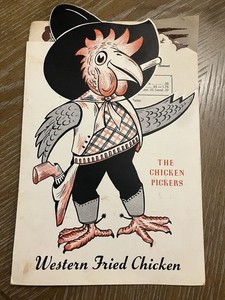 Menu The Chicken Pickers Western Fried Chicken 1954 San Francisco CA RareVintage