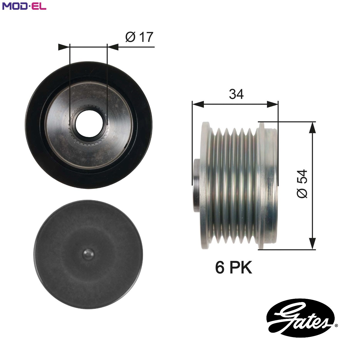 GATES Overruning Alternator Pulley OAP7135 - Image 17
