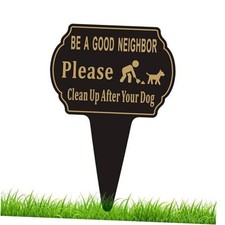 Clean Up after Your Dog No Pooping Sign, 13.6"x9.6" Metal Sign for 1pack-black