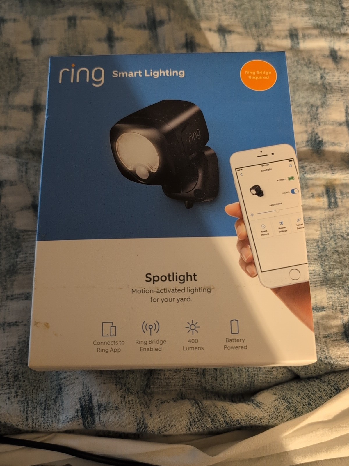 Motion-Activated Ring Smart Lighting Spotlight for Your Yard - Battery Powered-image