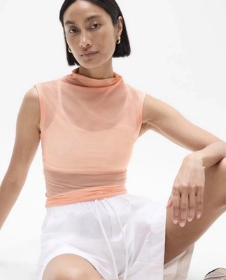 Athleta Apero Mesh Tank Size XS- LIGHT PEACH- NWT
