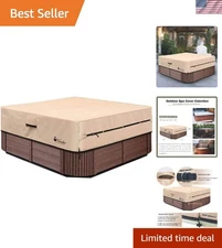 Heavy Duty Brown Hot Tub Cover 91"x91"x20" - Protect Your Spa in Style