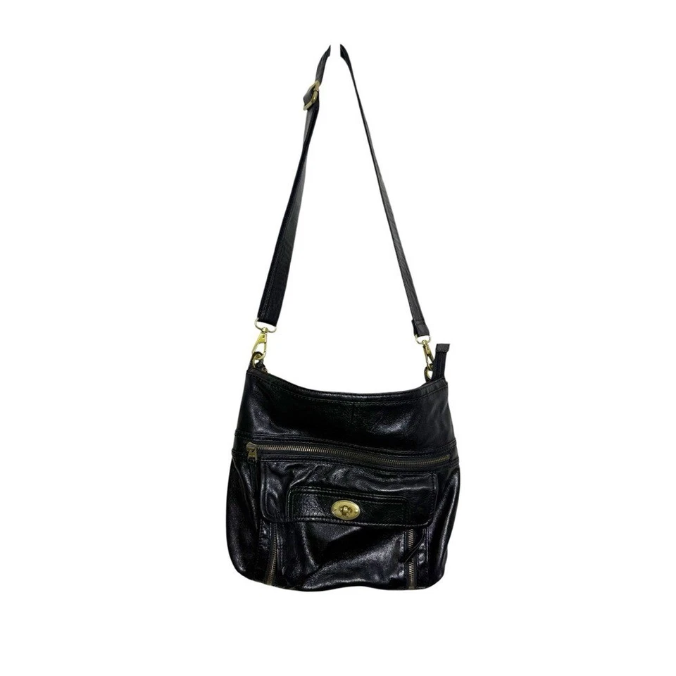 Bandolera de cuero Fossil Maddox con bloqueo giratorio Foto 3 de 4