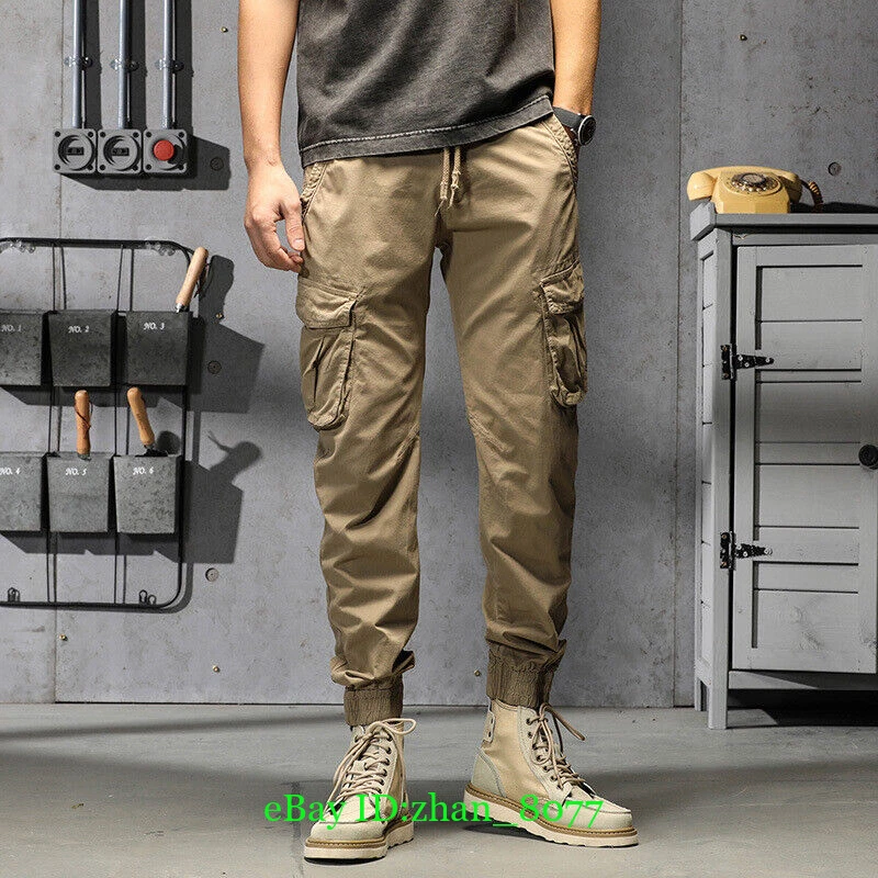 Pocket Work Pants Men Outdoor Loose Male Trousers Casual Joggers Cargo Pants