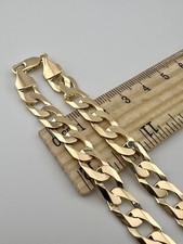 9ct Solid Gold Men’s 22 Inch Chain - 8mm Flat Curb - FULL UK HALLMARK & BOX