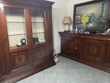 Vetrina e Contromobile,in noce massello,arte Povera