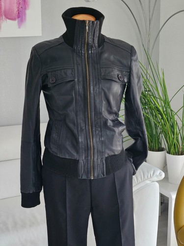 SL Sluisleder Echt Leder Jacke Bomber Gr. 34-36 Schwarz - Bild 7 von 15