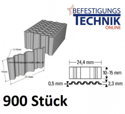 Wellennägel WN15BK 25x15mm für Wellennagler Bostitch CF15-1-E Prebena Tjep CO-15