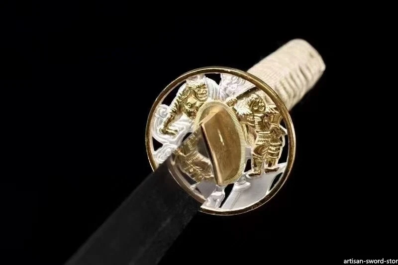 Espada Samurai Japonesa Hoja de Acero Damasco Forjada a Mano Katana Full Tang Afilada Foto 2 de 4