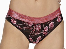 CALVIN KLEIN CK One Glitter Black Pink Floral Bikini Panty Womens XS 4 S 5 M 6