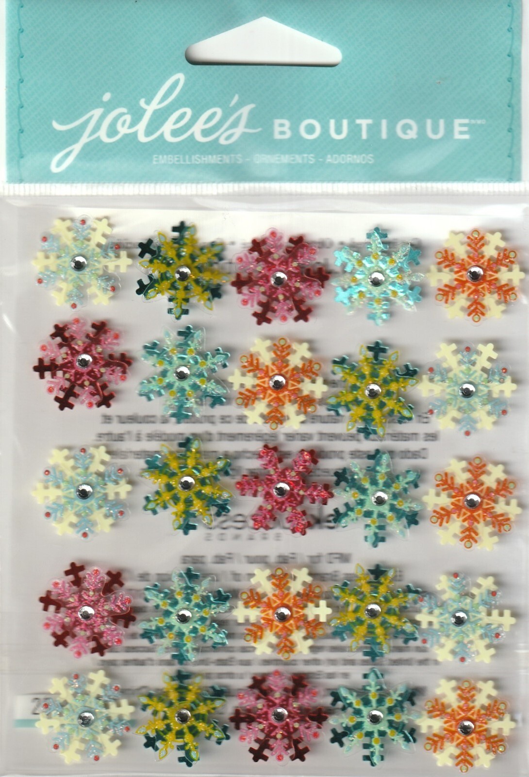 Jolee's Boutique 3D Stickers Colored SNOWFLAKE MINI REPEATS 97446 Fast