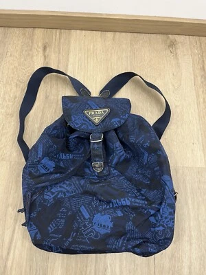 Sac À Dos Prada Bleu Homme Ou Femme - Photo 1/4