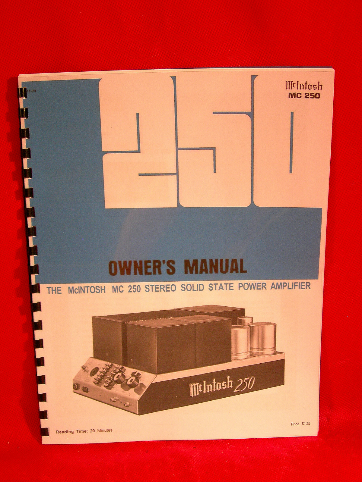 ONE BRAND NEW COPY OF MCINTOSH MC250 STEREO POWER AMPLIFIER OWNER’S MANUAL