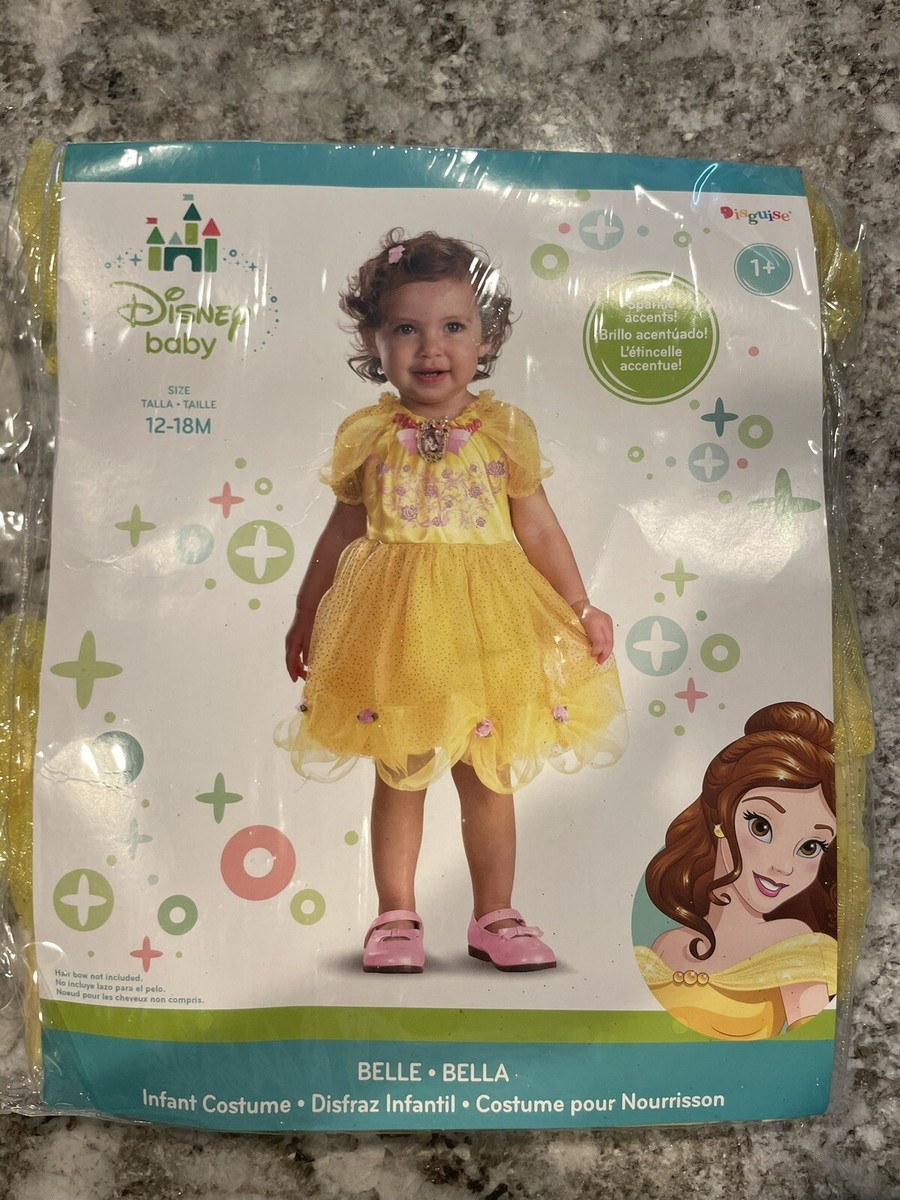 Disney Baby Girls Princess Belle Costume Dress Size 12-18 Months