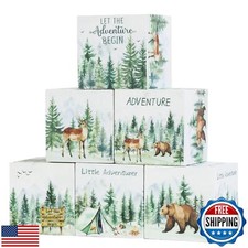 Diartpaint 6 Pcs Woodland Animal Nursery Decor Blocks, Wooden Nursery Decor f