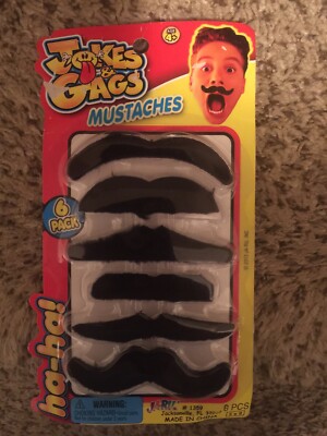 Ja-RU Fake Mustaches 6 Pack