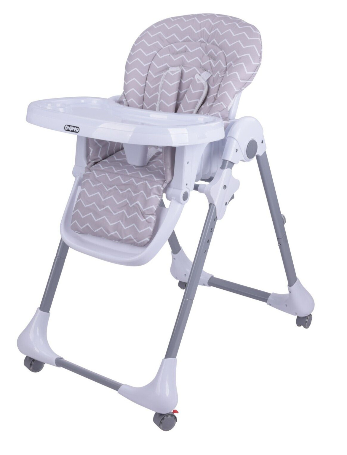 High Chair- Reclining Seat, Adjustable Height-& Footrest- Removable Tray