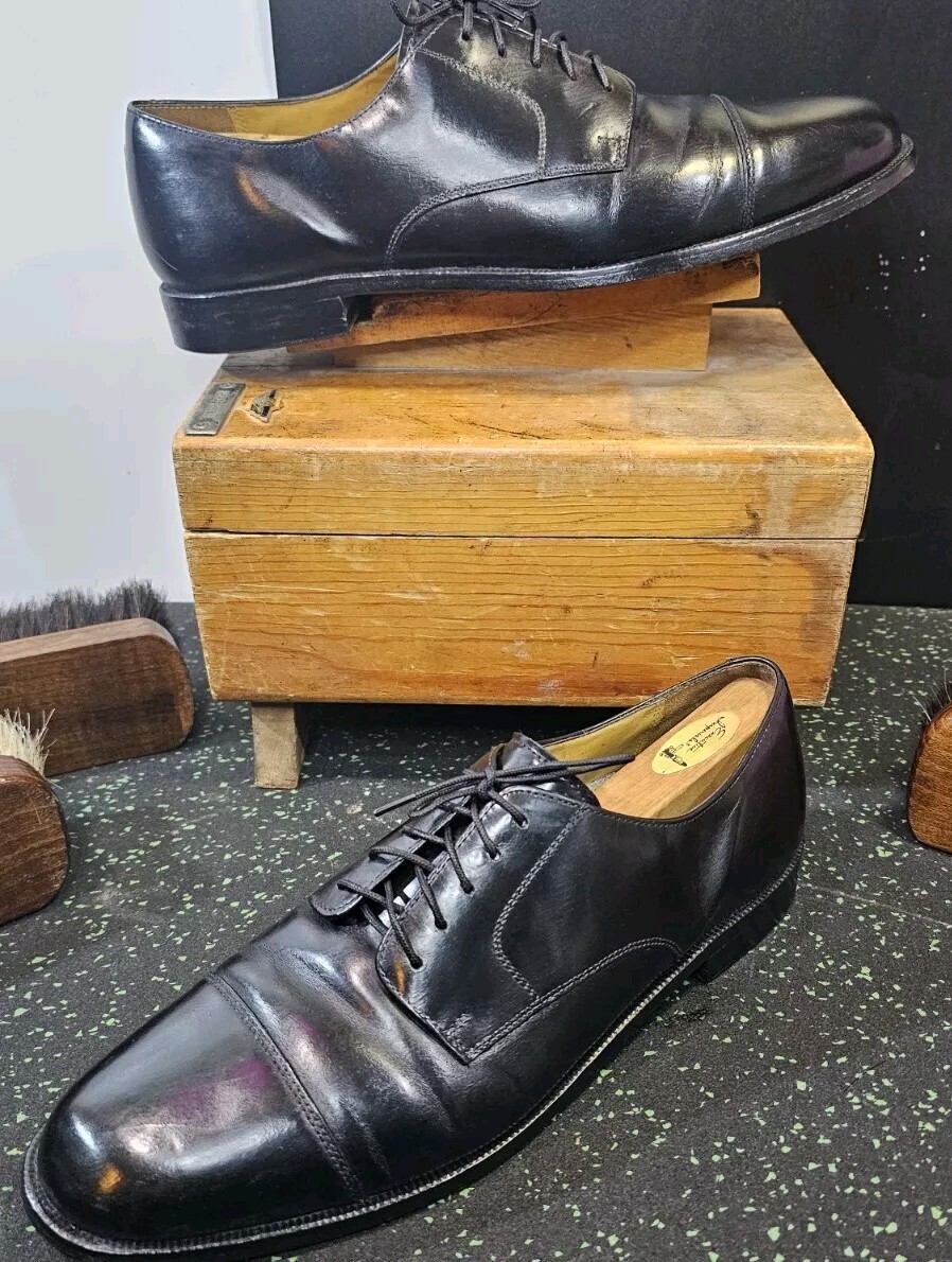 Cole Haan Caldwell Black Leather Cap Toe Derby Dress Shoes  display picture 3