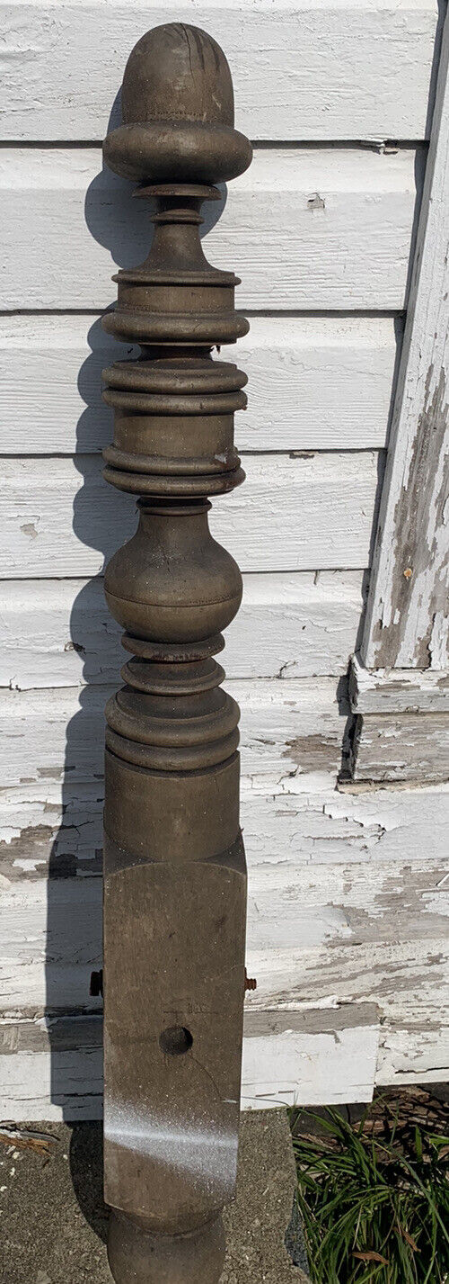Atq Wood Turned Solid Maple COLUMN NEWEL Porch POST Architectural Salvage 49”
