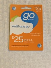  25 AT T Refill Reload Airtime GO Phone Card Prepaid Top Up ATT