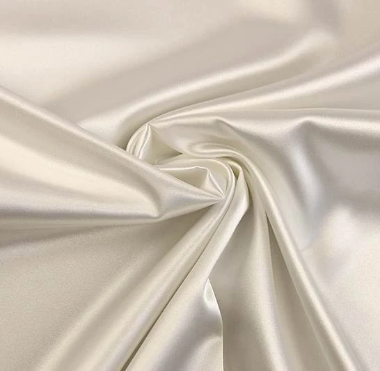 SATIN Deluxe Stoff Innenfutter Blusenstoff Nachtwäsche glänzend CREME EUR 9,98/m