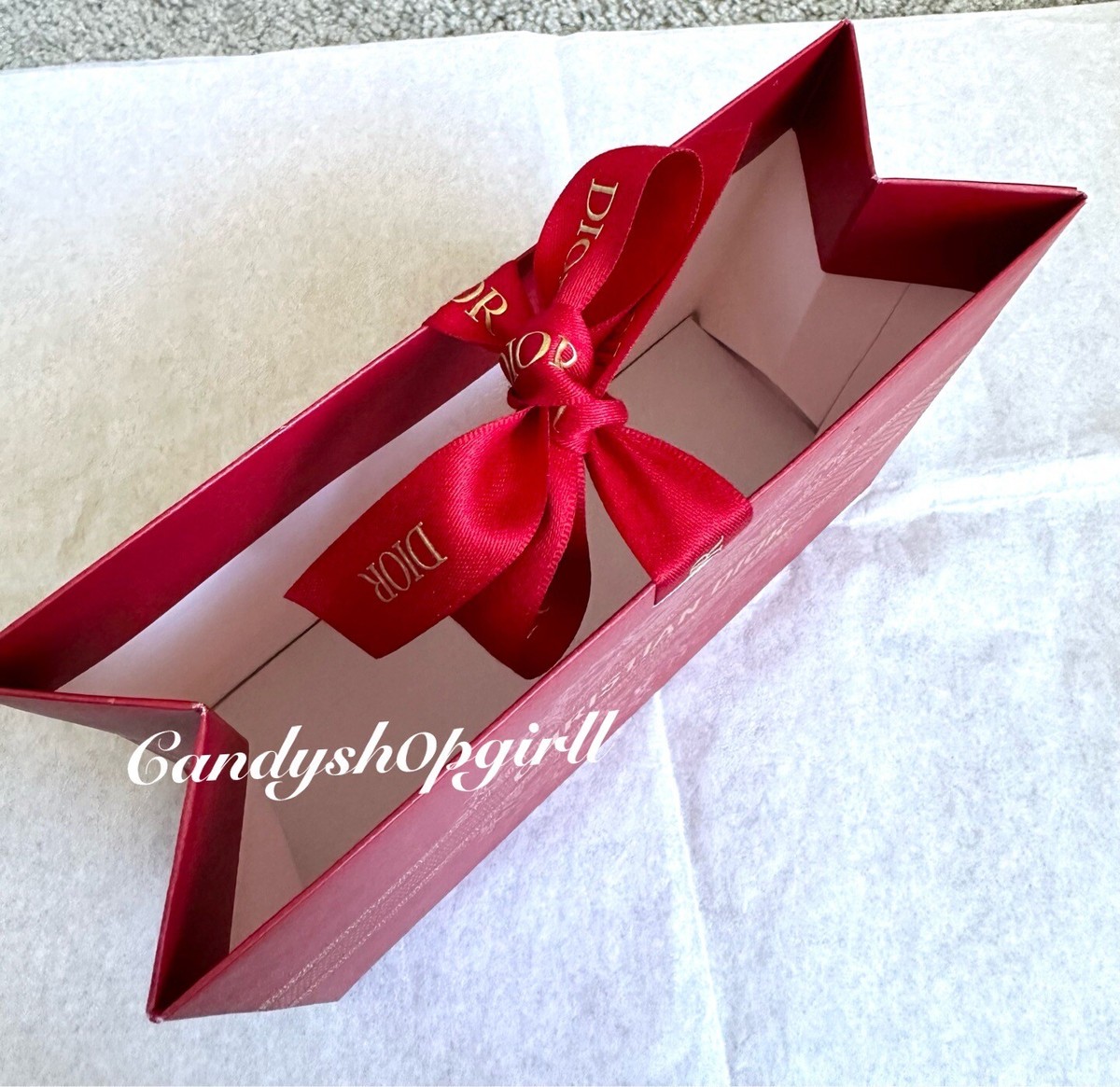 NEW Christian Dior RED Mini Paper Gift Bag 6