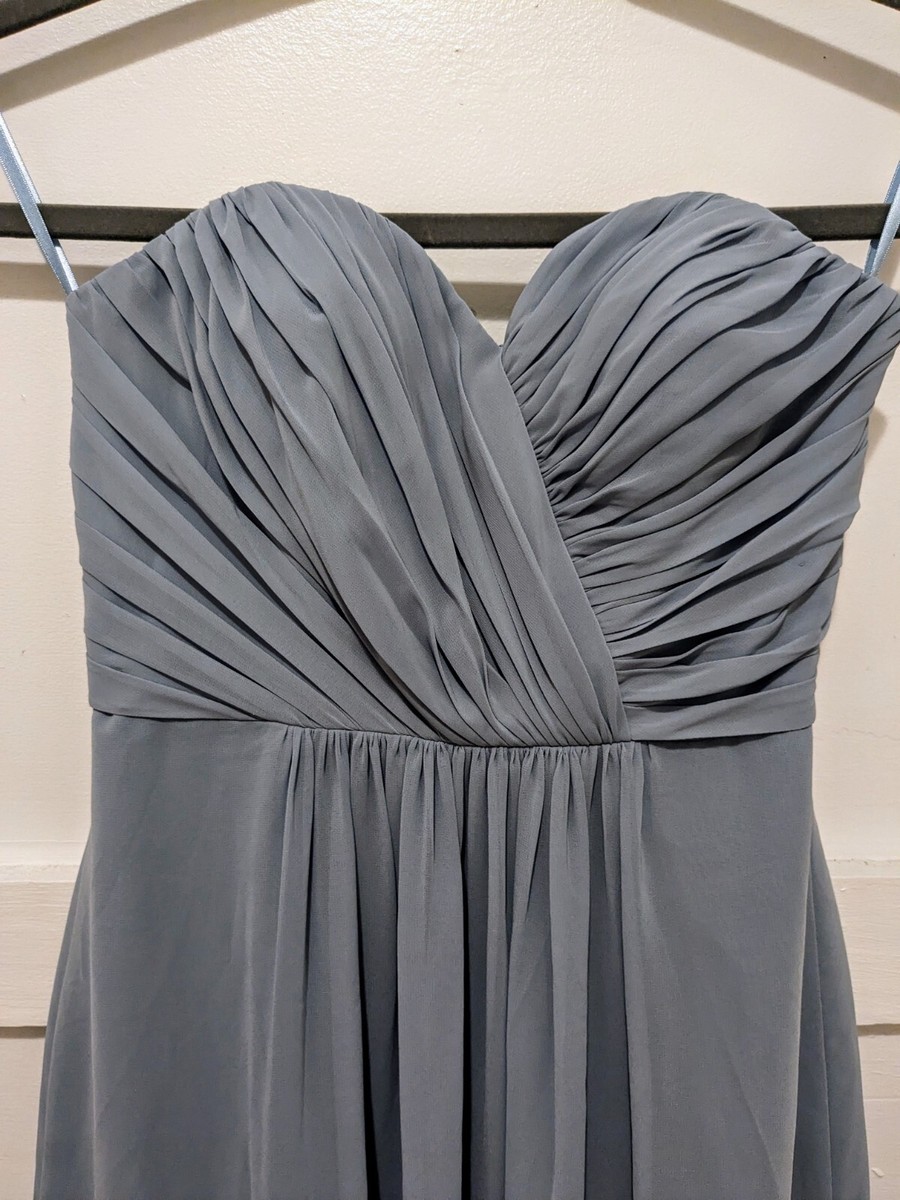 Symphony of Venus Bridesmaid Dress Strapless Shirred Bodice Periwinkle Womens 8
