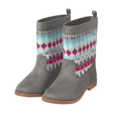Toddler Girls Ankle Boots Gray Geo Hearts Stripe Many Sizes Gymboree Cute New