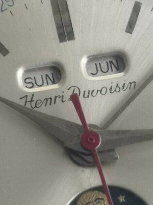 high class Henri Duvoisin Steel triple calendar moonphase watch Venus 203