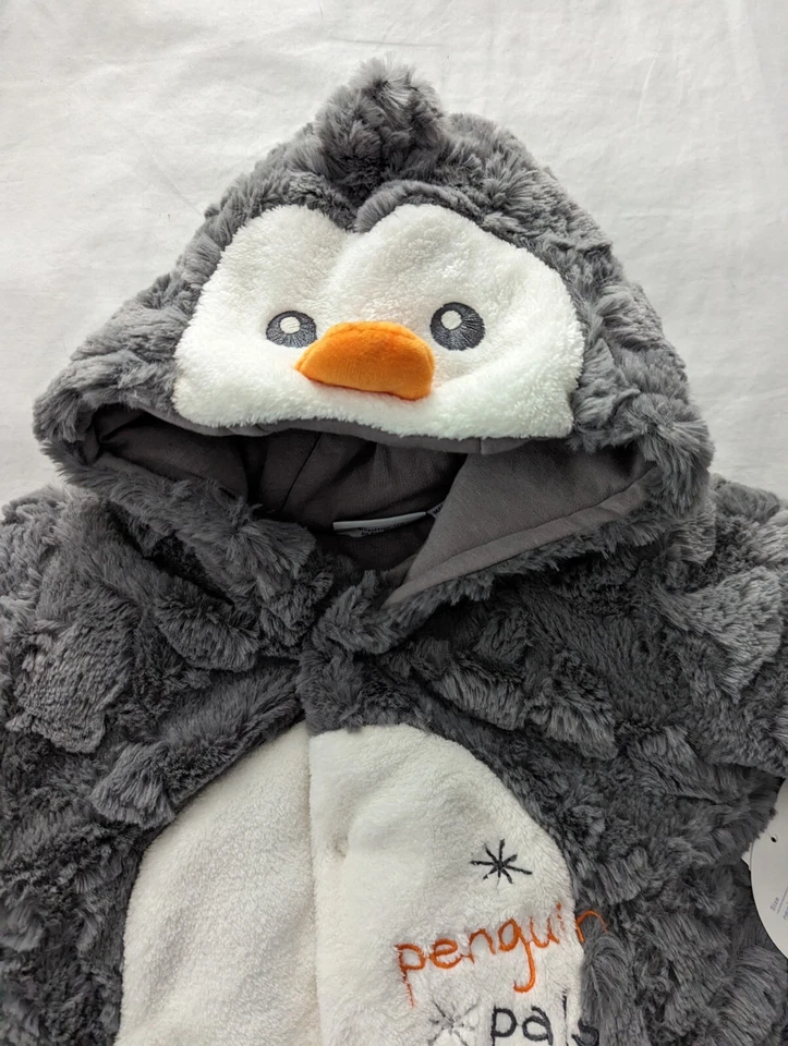 Luvas dobráveis de lã com capuz Babies R Us 6m Penguin Pals Sherpa nova com etiquetas - Imagem 3 de 4