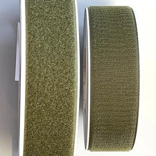 2" Wide Olive Drab Green - Hook & Loop Set - Self Adhesive - 24" Lengths - UNCUT