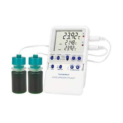 Traceable Excursion-Trac Data Logging Thermometer with Calibration; 2 Plastic...