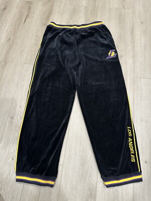 NWT NBA OUNK Vintage LA Lakers 2XL Velour Pants Basketball Los Angeles