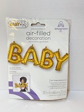   BABY" Gold Foil Letters Balloon Anagram Babyshower Gender Reveals