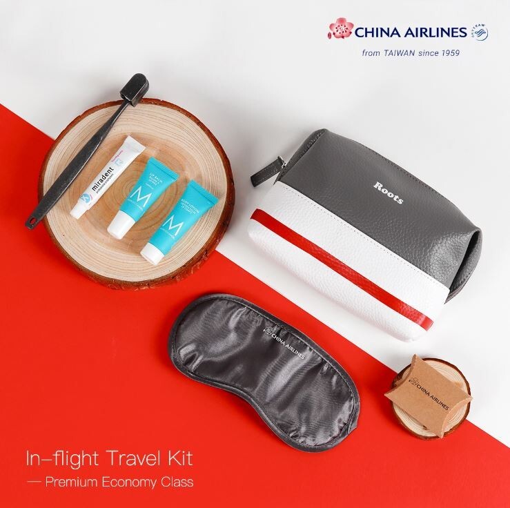 china travel toiletry bag factory NIB! Roots X China Airlines Premium Economy Amenity Toiletry Bag