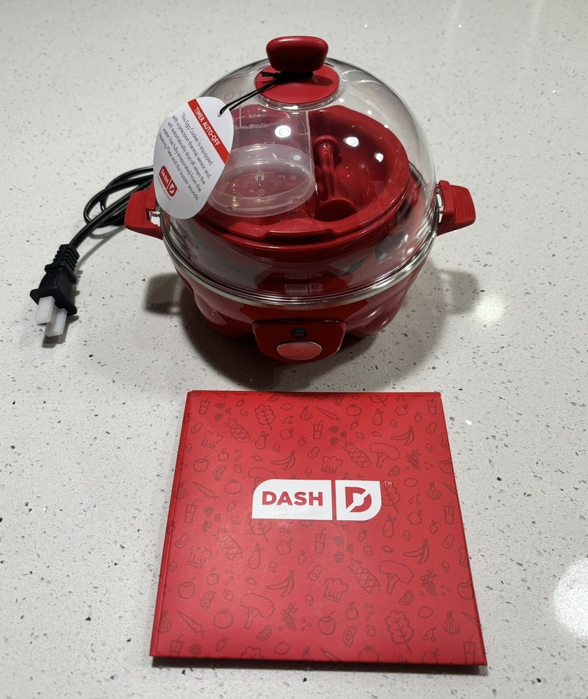 DASH Go Rapid Egg Cooker Red for Quick Easy Eggs and Omelettes